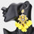 Stone Accented Fabric Flower Dangle Chandelier Evening Earrings